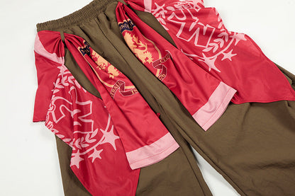 DAXUEN Wide-leg cargo pants with decorative overlays