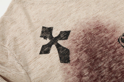 DAXUEN Luxhaven Gothic Cross Long Sleeve Top