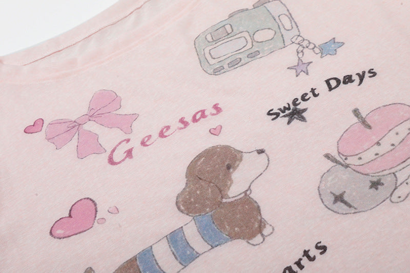 DAXUEN Dachshund graphic long sleeve top