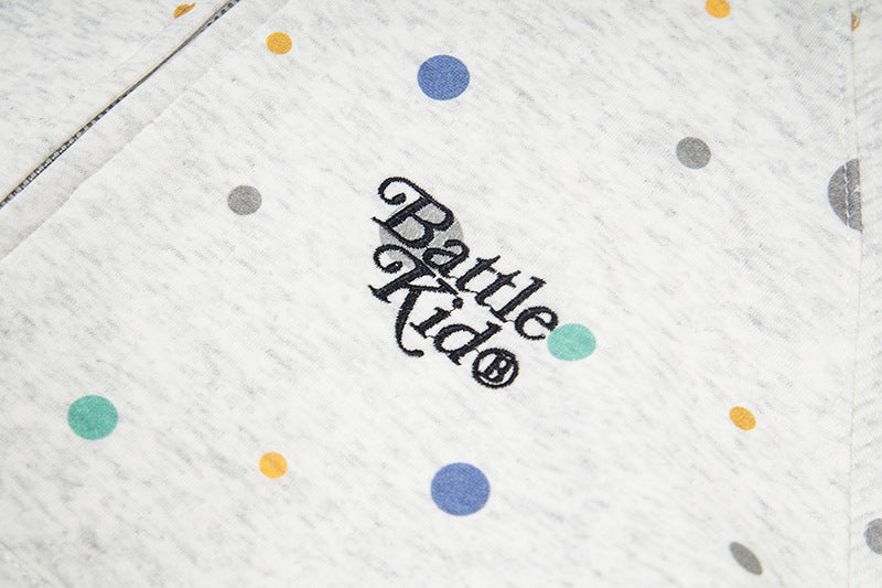 DAXUEN Polka dot full-zip hooded sweatshirt
