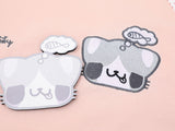 DAXUEN Oversized T-shirt with cat graphic and polka dot sleeves