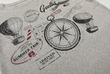 DAXUEN Long sleeve top with vintage compass graphic