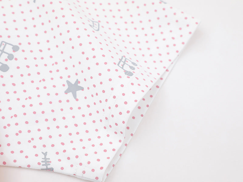 DAXUEN Oversized T-shirt with cat graphic and polka dot sleeves