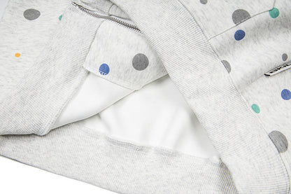 DAXUEN Polka dot full-zip hooded sweatshirt