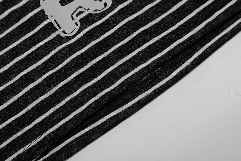 DAXUEN Striped hooded top with graphic print