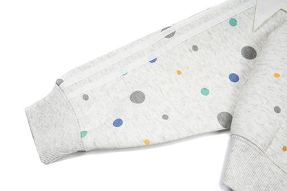 DAXUEN Polka dot full-zip hooded sweatshirt