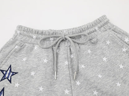 DAXUEN Women's casual shorts with star prints and embroidery
