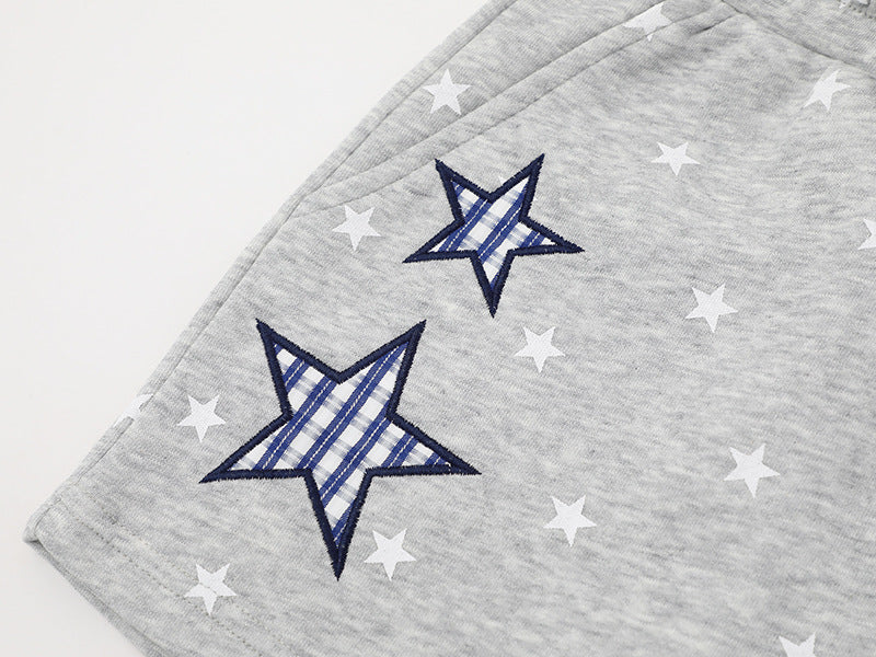DAXUEN Women's casual shorts with star prints and embroidery