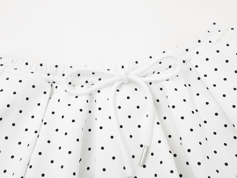 DAXUEN Women's polka dot ruffled lounge shorts
