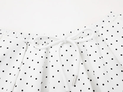 DAXUEN Women's polka dot ruffled lounge shorts