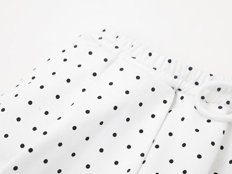 DAXUEN Women's polka dot ruffled lounge shorts