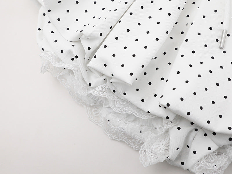 DAXUEN Women's polka dot ruffled lounge shorts