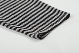 DAXUEN Gothic graphic striped long sleeve top