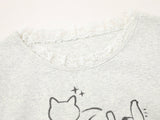 DAXUEN Ruffled short sleeve t-shirt with cat graphic