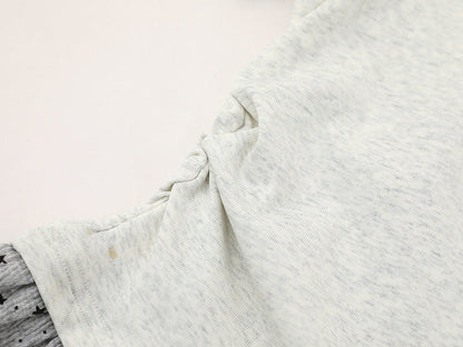 DAXUEN Ruffled short sleeve t-shirt with cat graphic
