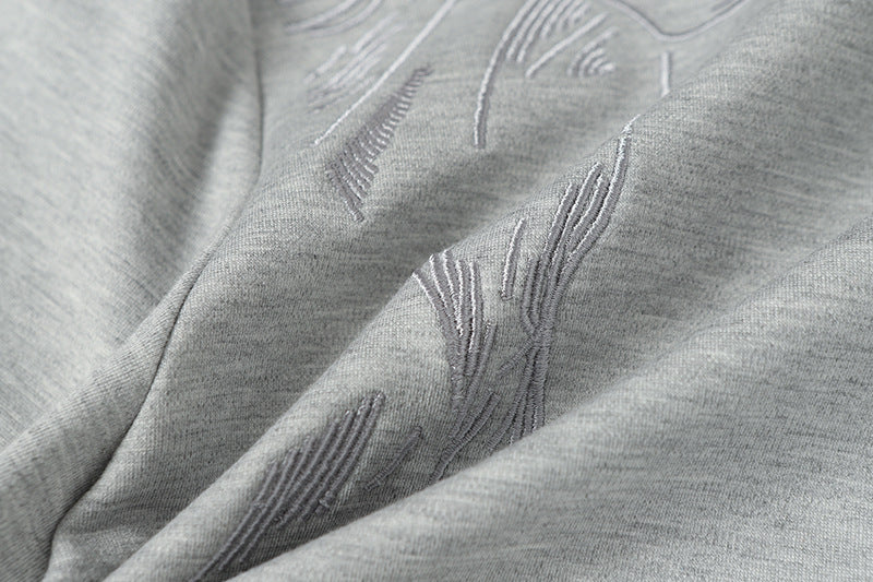 DAXUEN Short-sleeved crew-neck T-shirt with horse head embroidery