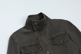 DAXUEN Fitted cropped jacket with stand-up collar