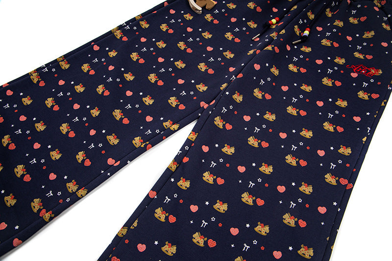 DAXUEN Women's wide leg lounge pants with cartoon print