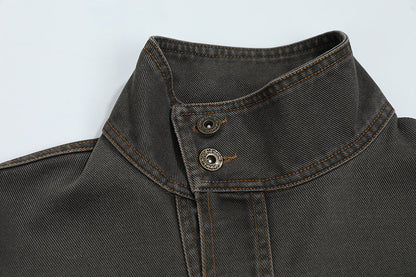 DAXUEN Fitted cropped jacket with stand-up collar