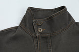 DAXUEN Fitted cropped jacket with stand-up collar