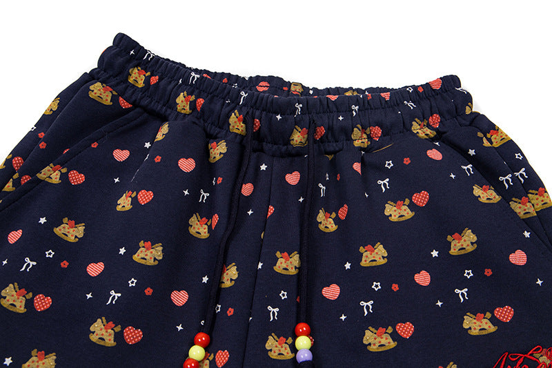 DAXUEN Women's wide leg lounge pants with cartoon print