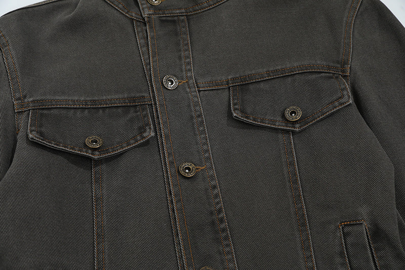 DAXUEN Fitted cropped jacket with stand-up collar
