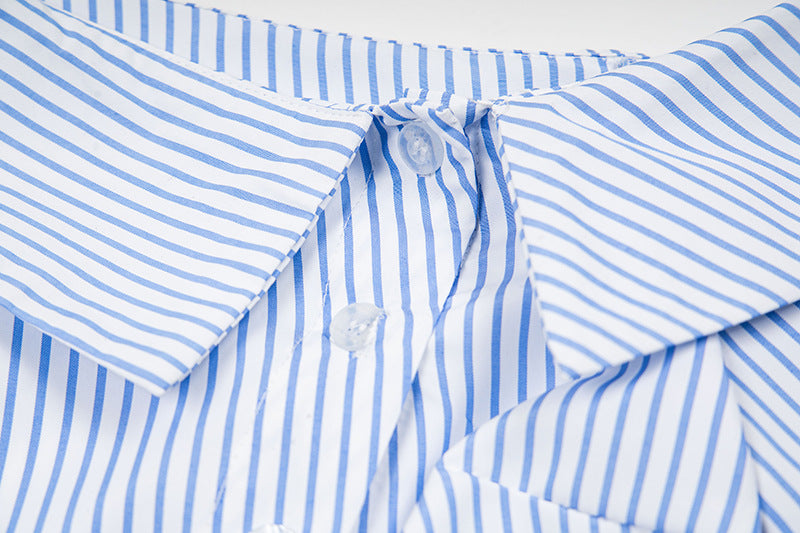 DAXUEN Women's asymmetrical off-shoulder shirt with stripes and graphic
