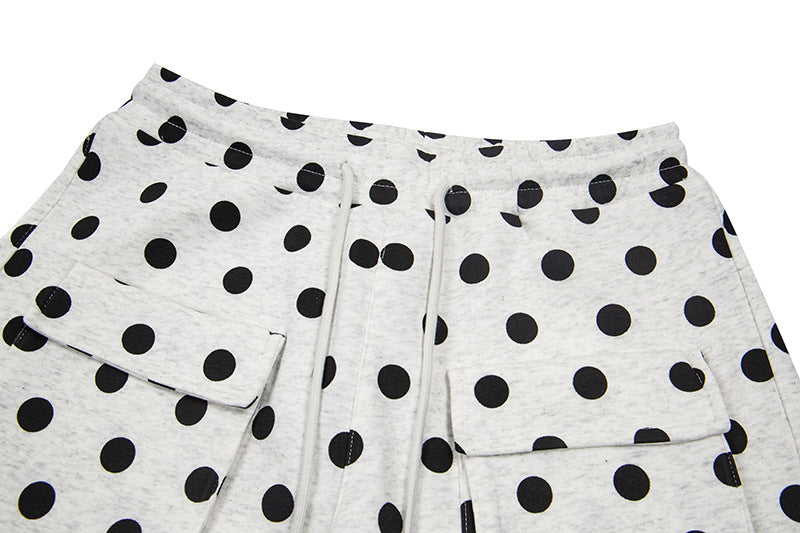 DAXUEN Wide-leg casual pants with polka dot print
