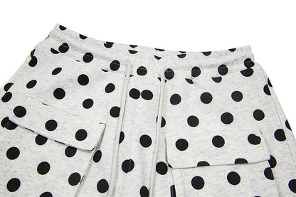 DAXUEN Wide-leg casual pants with polka dot print