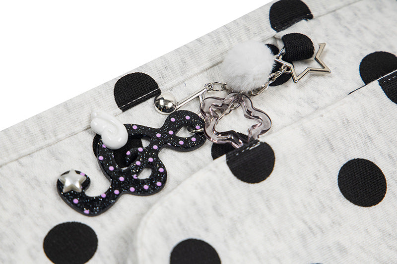 DAXUEN Wide-leg casual pants with polka dot print