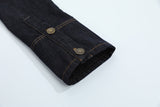 DAXUEN Cropped military denim jacket with gold stitching