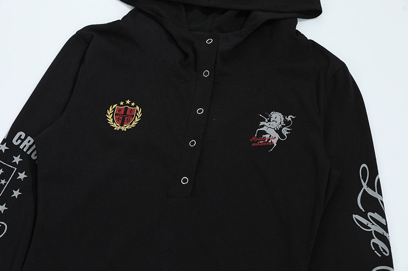 DAXUEN Fitted long sleeve hooded top