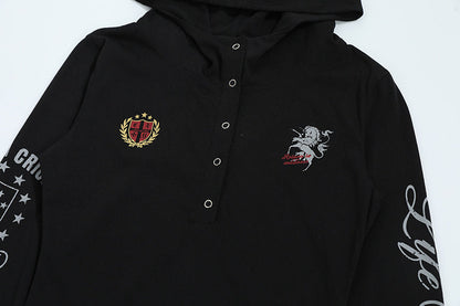 DAXUEN Fitted long sleeve hooded top