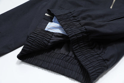 DAXUEN Cropped bomber jacket with striped collar and cuffs