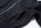 DAXUEN Cropped bomber jacket with striped collar and cuffs
