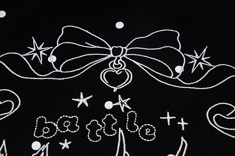 DAXUEN Polka dot pegasus graphic short-sleeved t-shirt