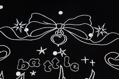 DAXUEN Polka dot pegasus graphic short-sleeved t-shirt