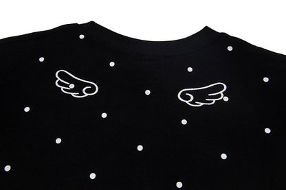 DAXUEN Polka dot pegasus graphic short-sleeved t-shirt