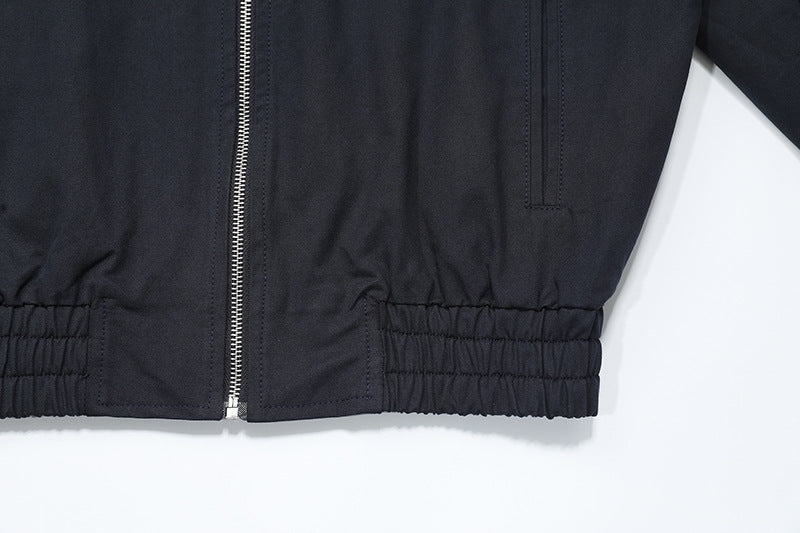 DAXUEN Cropped bomber jacket with striped collar