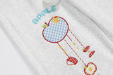 DAXUEN Gingham apple embroidered wide-leg pants