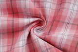 DAXUEN Short-sleeved oversized button-up shirt with plaid pattern and embroidery