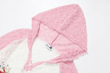 DAXUEN Color-blocked long-sleeved hooded top with cat graphics