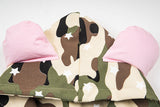 DAXUEN Full-zip hooded camouflage jacket with pink accents