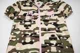 DAXUEN Full-zip hooded camouflage jacket with pink accents