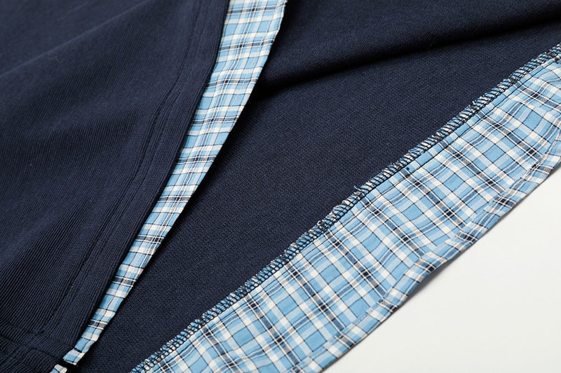 DAXUEN Plaid layered short-sleeve polo shirt