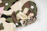 DAXUEN Full-zip hooded camouflage jacket with pink accents