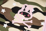 DAXUEN Full-zip hooded camouflage jacket with pink accents