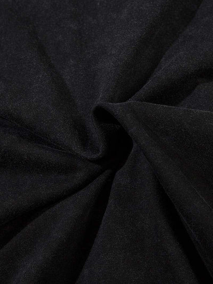 DAXUEN Men's oversized short-sleeved faded black t-shirt