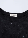 DAXUEN Oversized short-sleeved crew neck t-shirt with thorn print