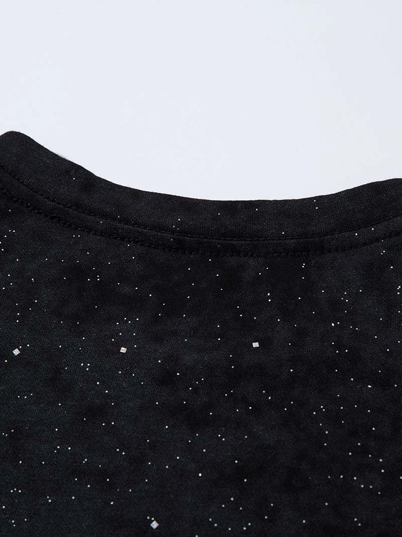 DAXUEN Oversized short-sleeved crew neck t-shirt with thorn print